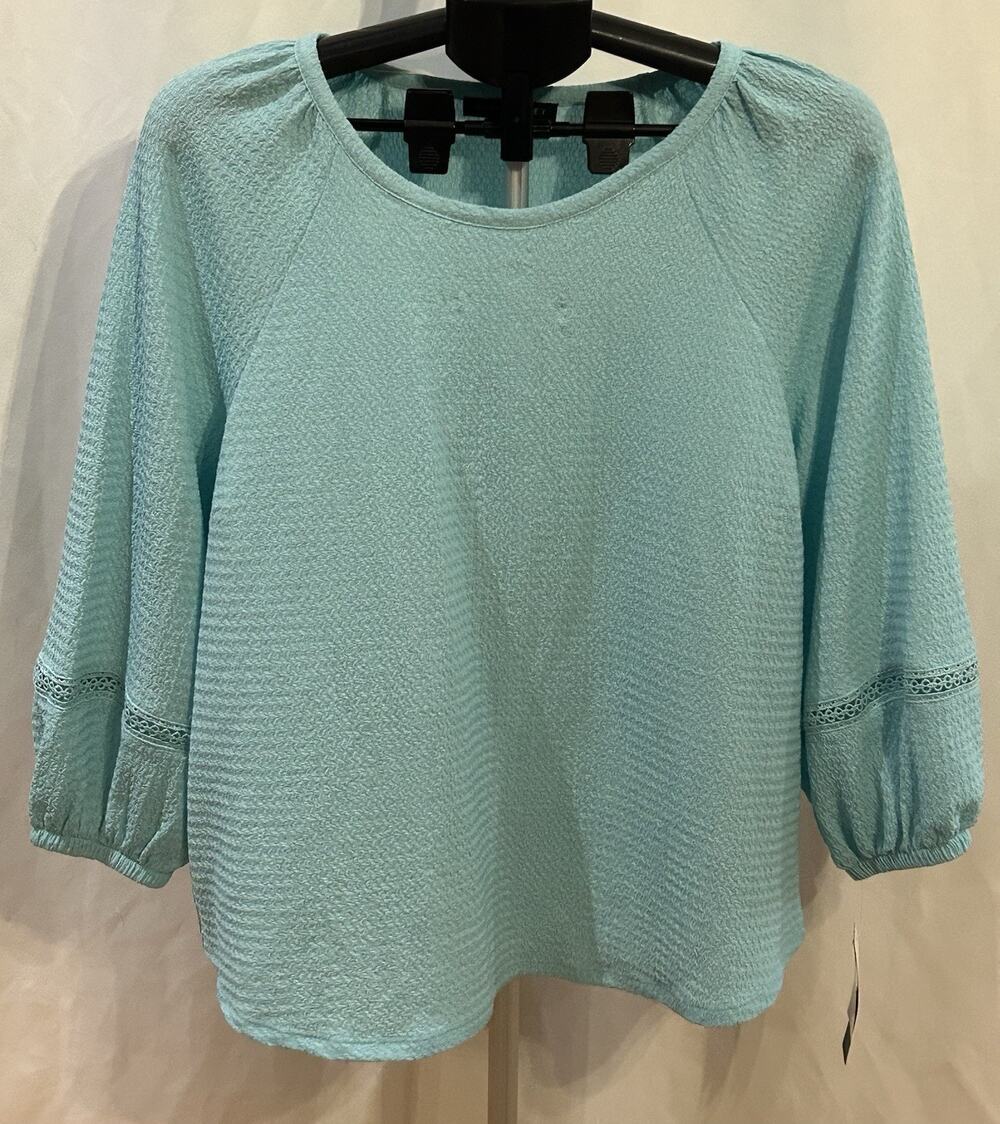 NWT Napa Valley Soft Aqua Blouse Women's size PL